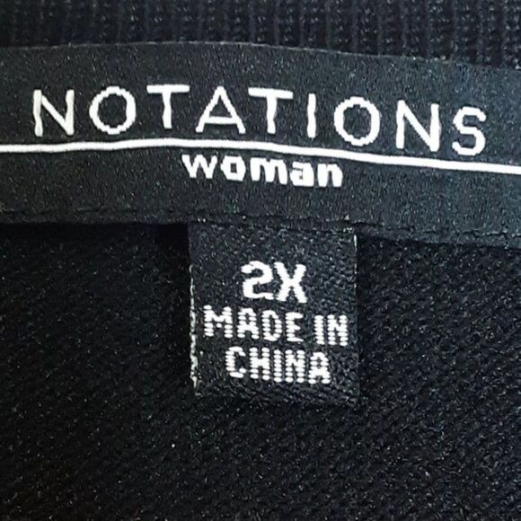 Notation Women's Black Tan Tunic Blouse size 2X - Picture 7 of 12
